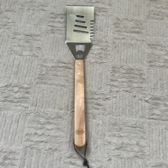 Jewel Osco bbq grill spatula tool bottle opener wooden handle  New - Picture 13 of 16